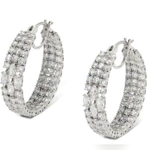 Nadri Layered CZ HOOP GORGEOUS 😍 EARRINGS